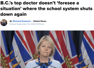 BC's top doctor says school system won't close